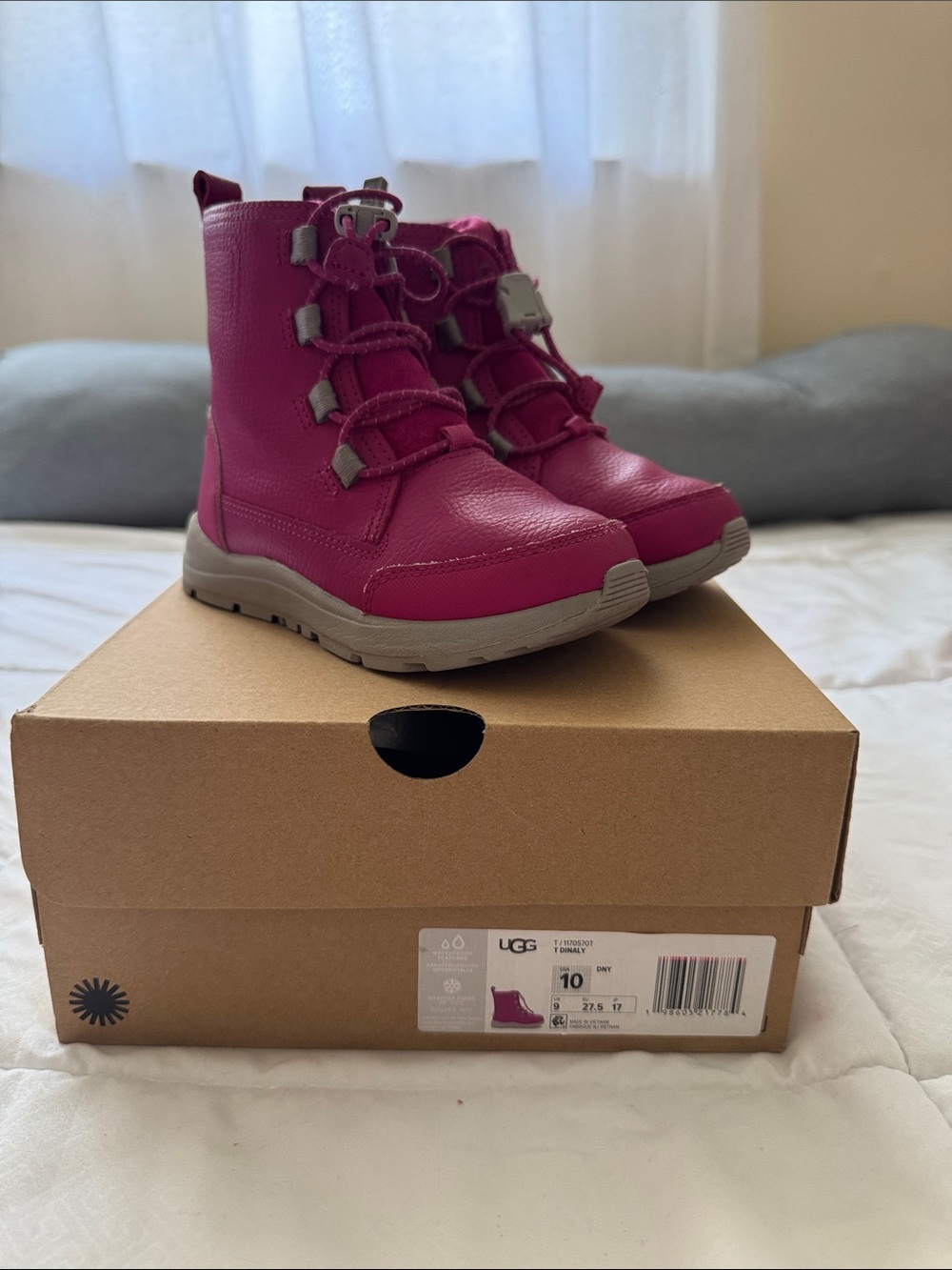 UGG Kids Fuchsia Waterproof Lace-Up Boot